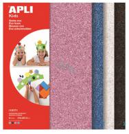 Apli EVA Glitterfoam - A4 - Wit Zwart Rood en Blauw - 4 vel - #599506