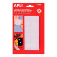 Apli Klittenband Rond Zelfklevend - d 19 mm - Wit - 12 stuk - #599571