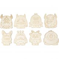 CC Houten Figuren Monsters 24 Stuks - #602981