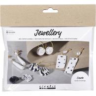 CC Mini Hobbyset Sieraden Klei Oorbellen Zwart Wit - #593630