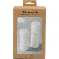 CC Siliconen Vorm Geribbelde Cilinder met Boog 11+14 cm 2 stuks - #593653
