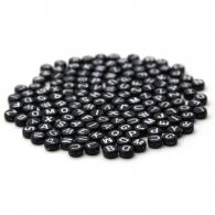 Cousin DIY - Alfabet Letterkralen 7 mm zwart/wit 150 stuks - #595457