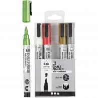 Creativ Company - CC Chalk Markers Set 1,2-3 mm Metallic Kleuren 5 stuks - #591737