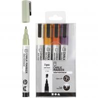 Creativ Company - CC Chalk Markers Set 1,2-3 mm Pastel Kleuren 5 stuks - #592160