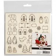Creativ Company - CC DIY Houten Figuren Kerst l: 15,5cm b: 17cm - #590861