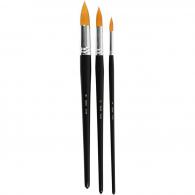 Creativ Company - CC Gold Line Acryl Penselen Rond Set Groot 3 stuks - #591906