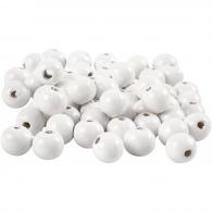 Creativ Company - CC Houten Kralen 12 mm Wit 40 stuks - #591086
