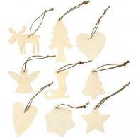 Creativ Company - CC Houten Ornamenten Assortiment 7-8 cm Kerst 72 stuks - #590146