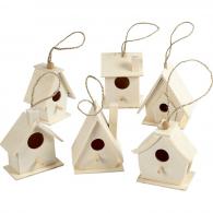 Creativ Company - CC Houten Vogelhuisjes 6 stuks - #590601