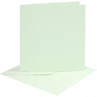 Creativ Company - CC Kaarten en Enveloppen 15,2x15,2 cm Lichtgroen 4 stuks - #590289
