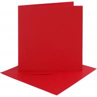 Creativ Company - CC Kaarten en Enveloppen 15,2x15,2 cm Rood 4 stuks - #590857