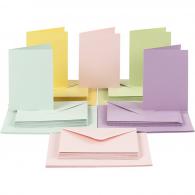 Creativ Company - CC Kaarten &amp; Enveloppen 10,5x15 cm Pastelkleuren 50 sets - #590315