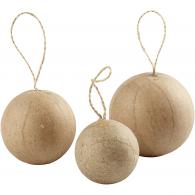 Creativ Company - CC Papier Maché Kerstornamenten 4-6 cm 6 stuks - #590574
