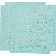 Creativ Company - CC Stickers Teksten Goud 10x11,5 Turquoise 4 stuks - #590750