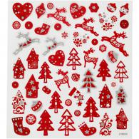 Creativ Company - CC Stickervel Rode Kerst 15x16,5 cm 54 stuks - #592816