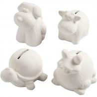 Creativ Company - CC Terracotta Spaarpotten Dieren 10 cm 4 stuks - #590461