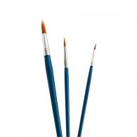 Hobby &amp; Crafting Fun - Synthetische Penselen Set Rond 3 maten - #593320