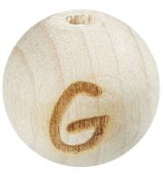 Letter kogel voor speenketting 10pcs x 12mm, Beuk natuur licht, G - #545665