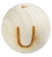 Letter kogel voor speenketting 10pcs x 12mm, Beuk natuur licht, U - #545689