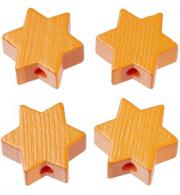 Ster voor speenketting 4pcs x 19,5×19,5x8mm, Abrikoos - #545479