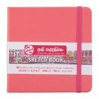 Talens Art Creation - TAC Schetsboek 12x12 cm 140gr 80 vel Koraalrood - #597645