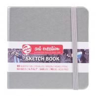 Talens Art Creation - TAC Schetsboek 12x12 cm 140gr 80 vel Zilver - #596941
